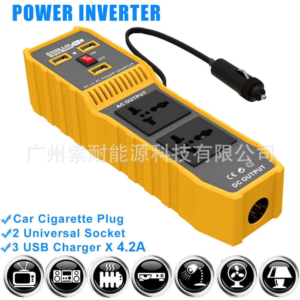 Automobile and Motorcycle Parts Car Converter Car Inverter200W Car Inverter Power Supply12V Turn110V/220V