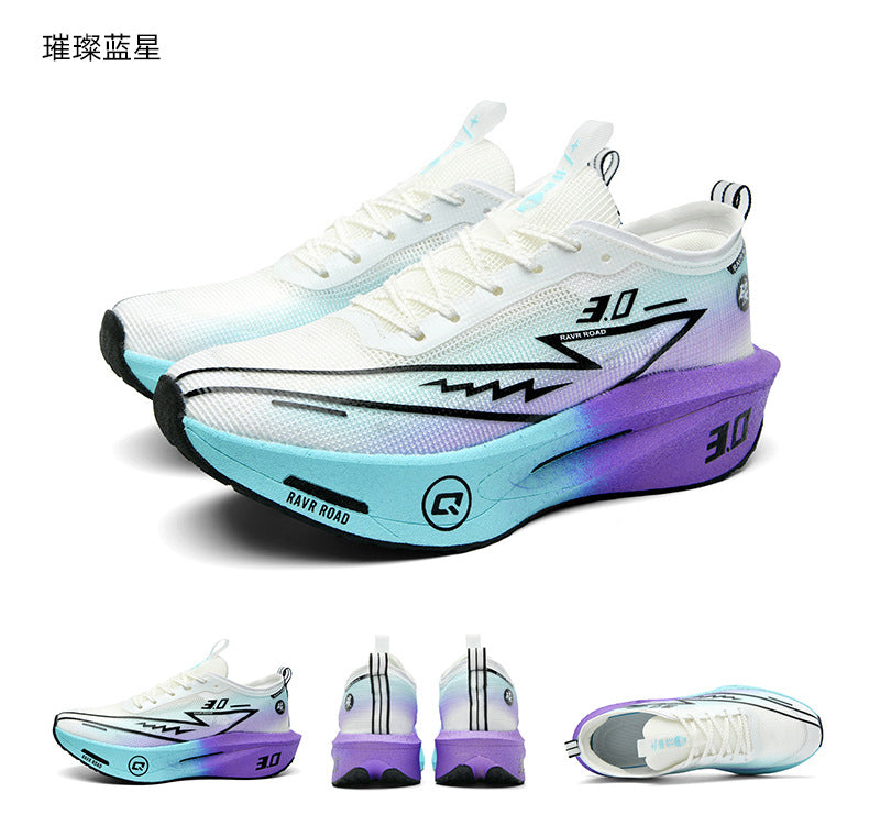 2025New Fashionable Casual Breathable Comfortable Running Shoes with Real Carbon Plate High Elasticity Shock Absorption for Student Training Sports Shoes