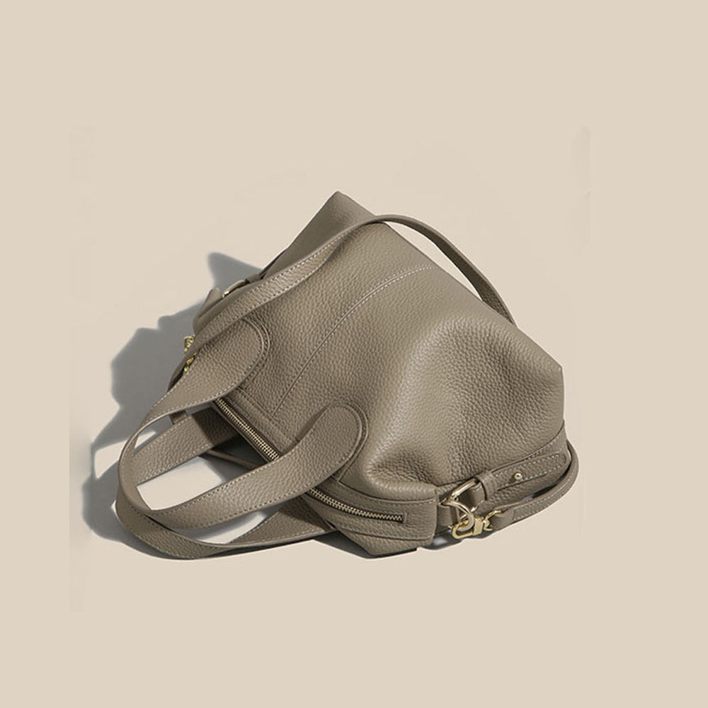 Guangzhou Bag High-End Genuine Leather Women's Bag Large Capacity Dumpling Bag Soft Top Layer Cowhide Handbag Single Shoulder Crossbody Bag