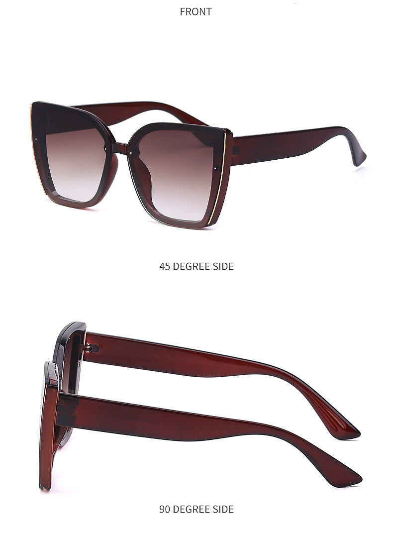 Internet Celebrity Cat Eye Large Frame Sunglasses for Women Fashion Trend UV Protection Sunglasses Korean Style Glasses sunglasses