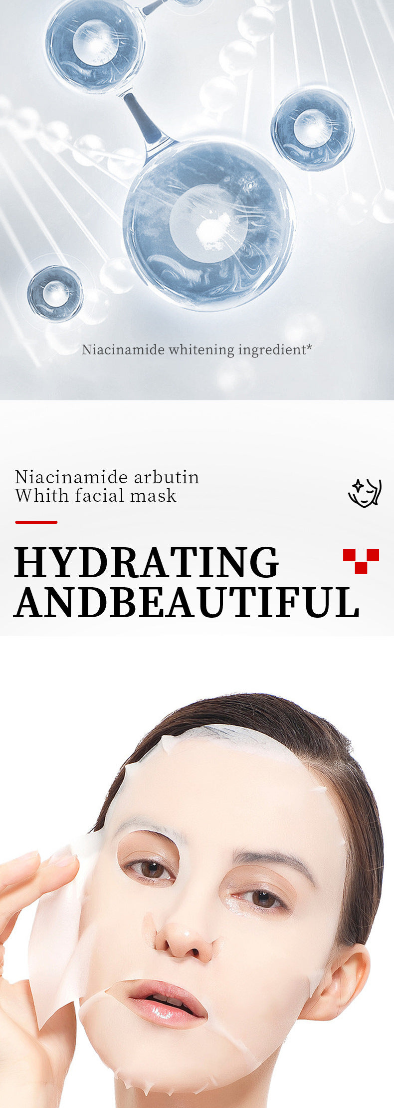 Full English Whitening Face Mask25g SADOER Niacinamide Arbutin Hydrating Moisturizing Tablets  Wholesale