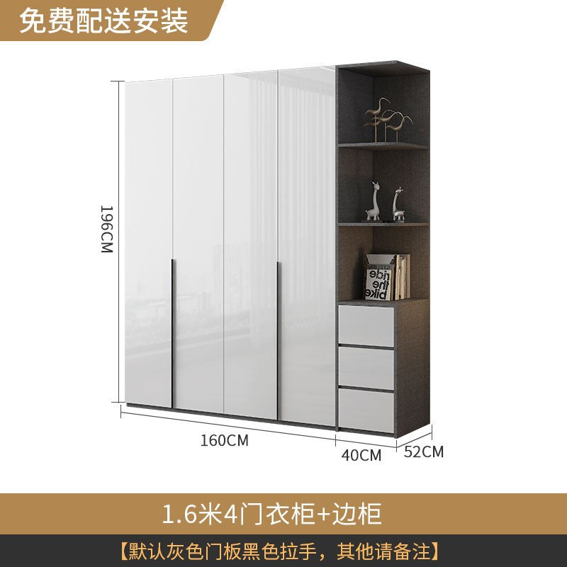 Wardrobe Light Luxury High-End Feel Home Bedroom Simple Rental Room Storage Cabinet Economical Overall Combination Wardrobe Customization