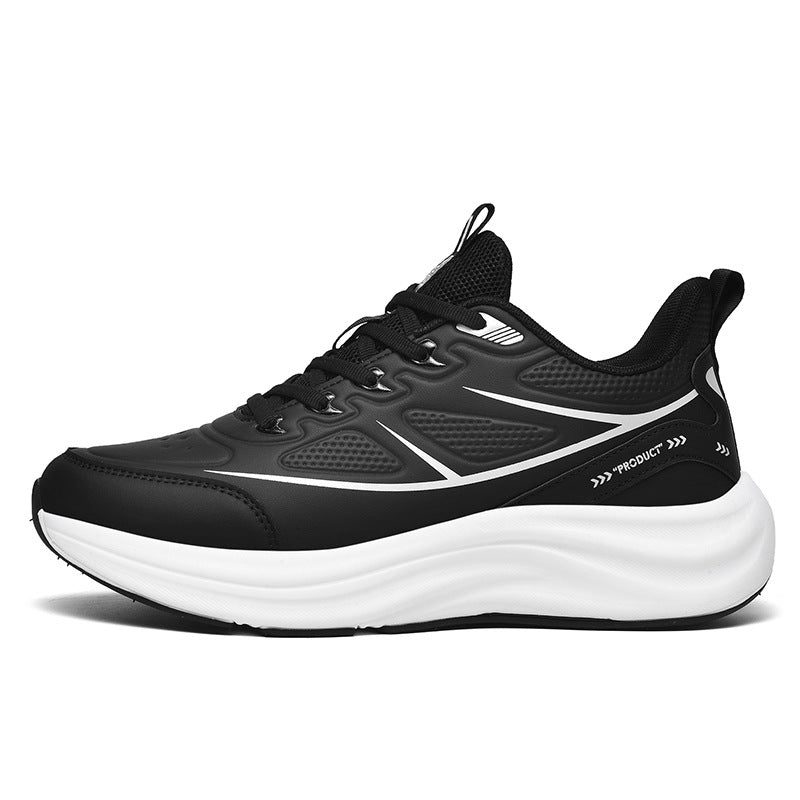 2025New Large Size Leather Waterproof Trendy Casual Men's Shoes Non-Slip Wear-Resistant Sports Shoes Shock Absorption Comfortable Running Shoes