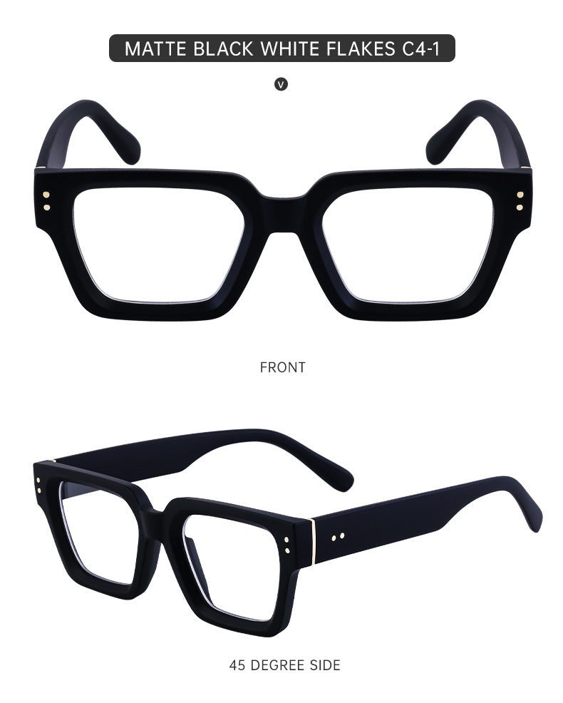2025New European and American Fashion Square Frame Glasses for Women, Can Be Paired with Prescription or Non-Prescription Lenses, Men's Optical Frames Wholesale