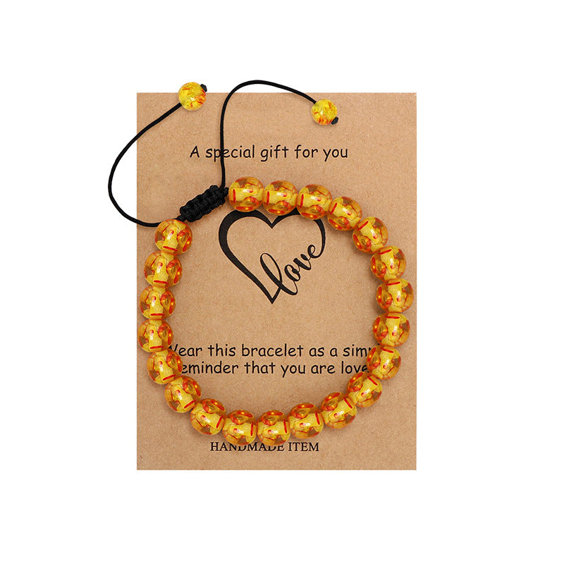 New Couple Card Bracelet Pink Quartz Volcanic Stone White Pine Heart Magnet Pink Quartz Couple Bracelet