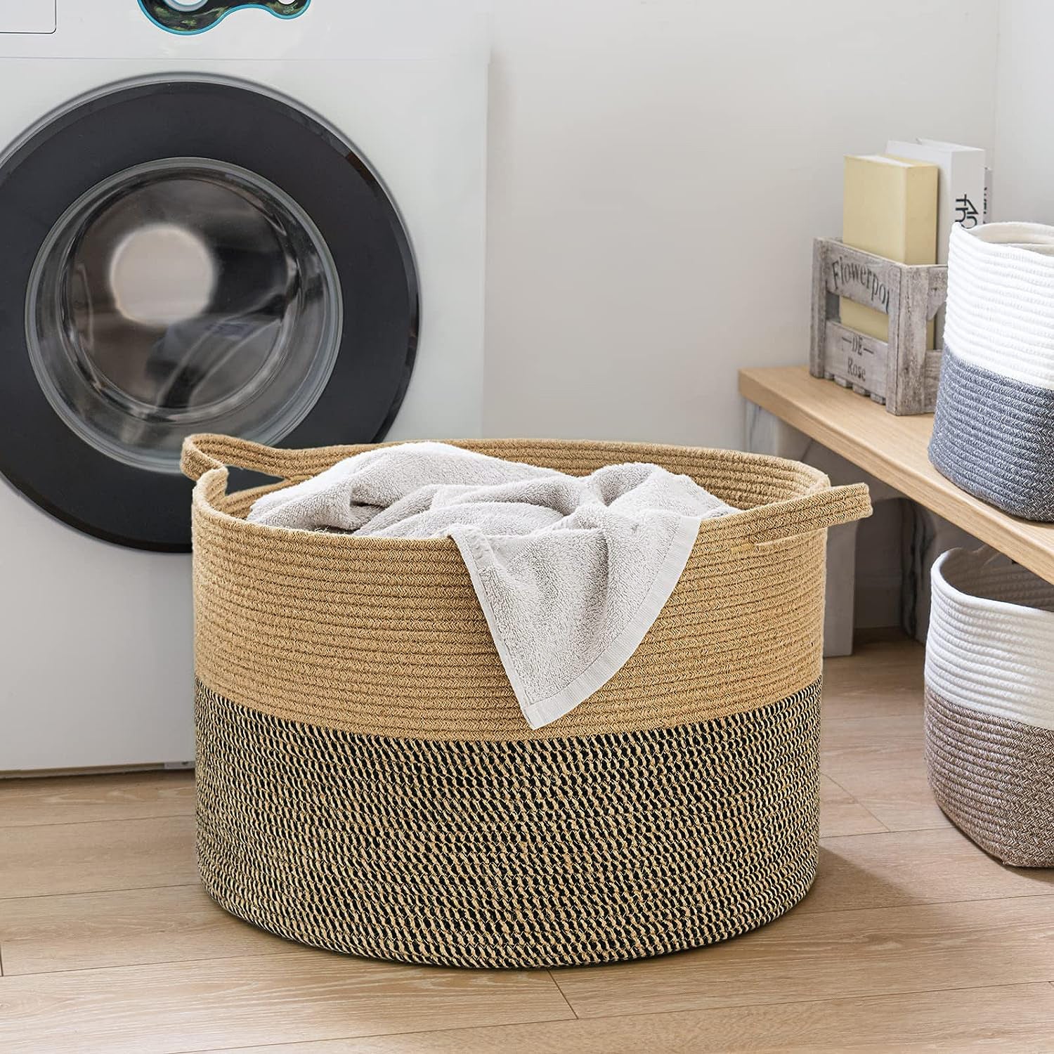 Woven Storage Basket Laundry Basket Dirty Clothes Basket Miscellaneous Children's Toy Organizer Foldable