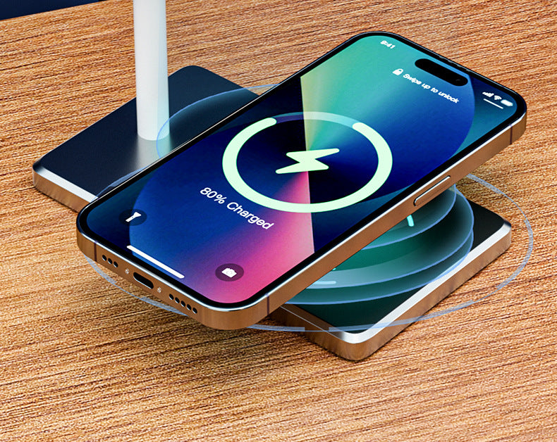 Amazon Hot-Selling Wireless Charging Desk Lamp Bedside High-End Foldable Desktop Study Lamp Wholesale