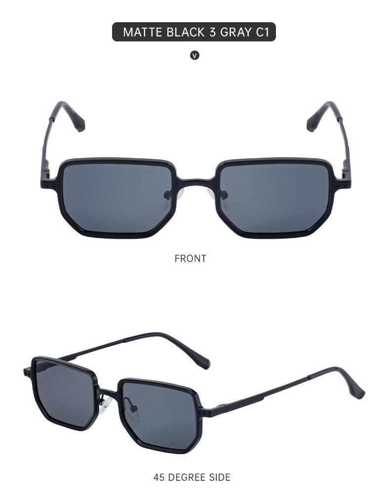 2025New Square Frame Sunglasses for Men with Metal Spring Temples, Sun Protection Glasses, Wholesale for Men shades