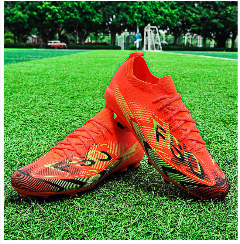 Manufacturer Football Shoes Long Spikes Student Adult Outdoor Turf Training Shoes Professional Competition Sports Shoes Wholesale