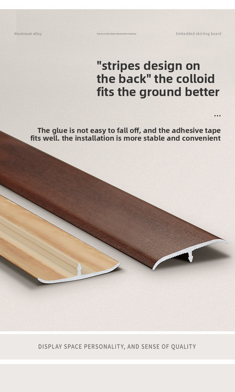 Aluminum alloy wood grain flooring trim edge strip t Door threshold edge trim strip, door seam trim strip, aluminum buckle strip