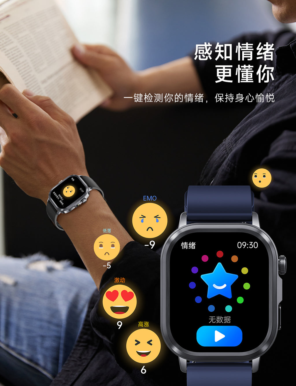 et573AI ECG Smart Health Management Watch Non-Invasive Blood Sugar Uric Acid Blood Lipid Monitoring Smart Watch