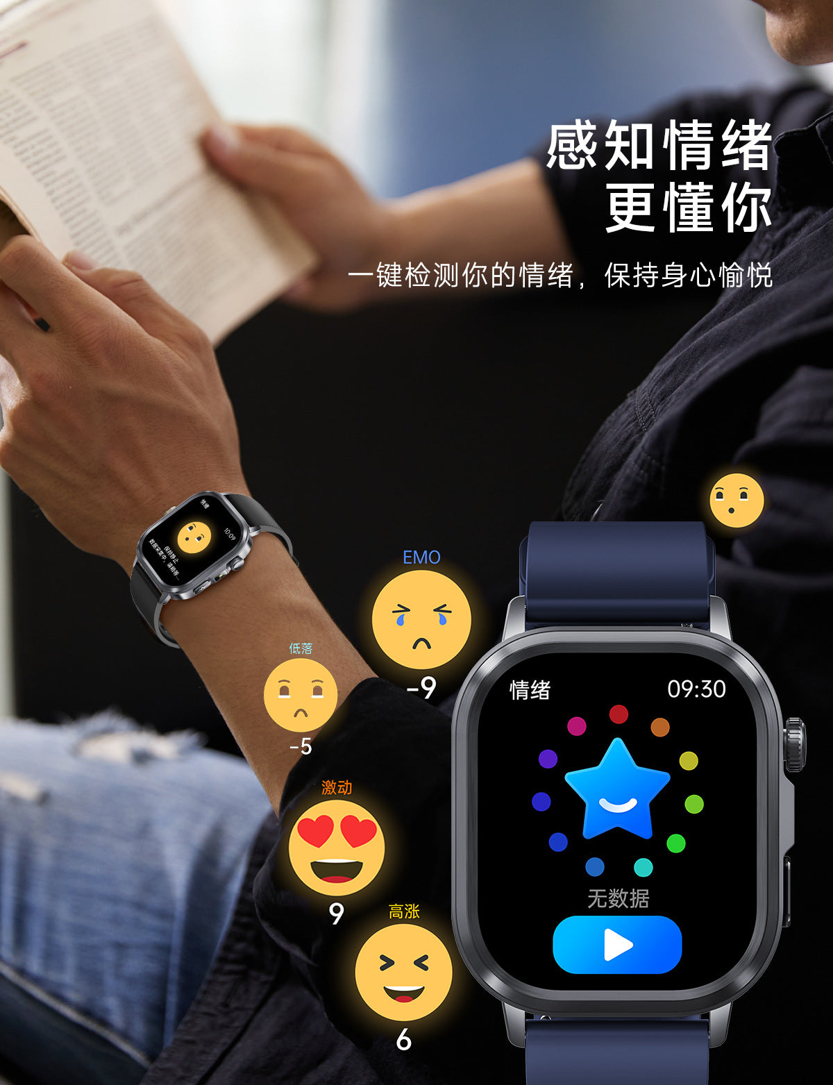 et573AI ECG Smart Health Management Watch Non-Invasive Blood Sugar Uric Acid Blood Lipid Monitoring Smart Watch