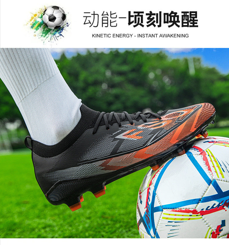 Manufacturer Football Shoes Long Spikes Student Adult Outdoor Turf Training Shoes Professional Competition Sports Shoes Wholesale