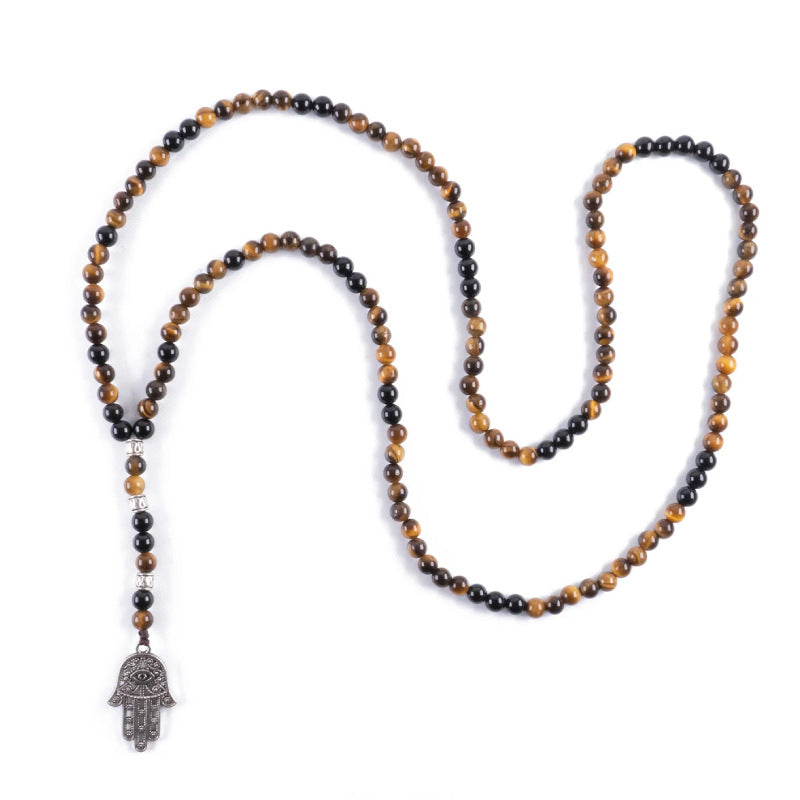 European and American fashion new white turquoise amethyst bracelet108Lotus Pendant Bracelet with Buddhist Beads