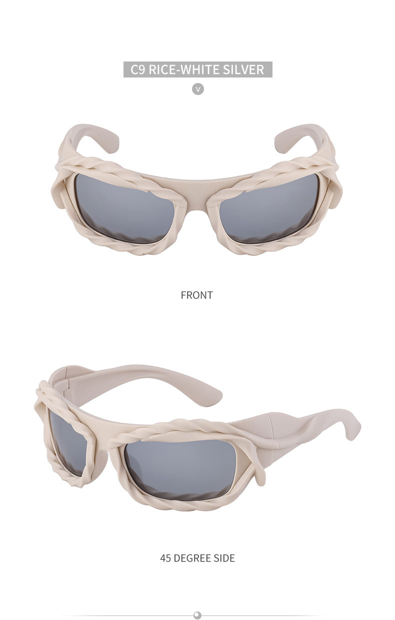 New Y2K Irregular Sunglasses for Women, Cycling Lace Sunglasses, Women's European and American Style Performance Glasses sunglasses