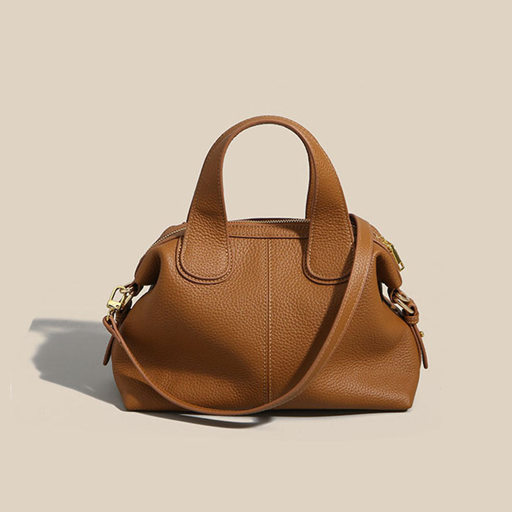 Guangzhou Bag High-End Genuine Leather Women's Bag Large Capacity Dumpling Bag Soft Top Layer Cowhide Handbag Single Shoulder Crossbody Bag