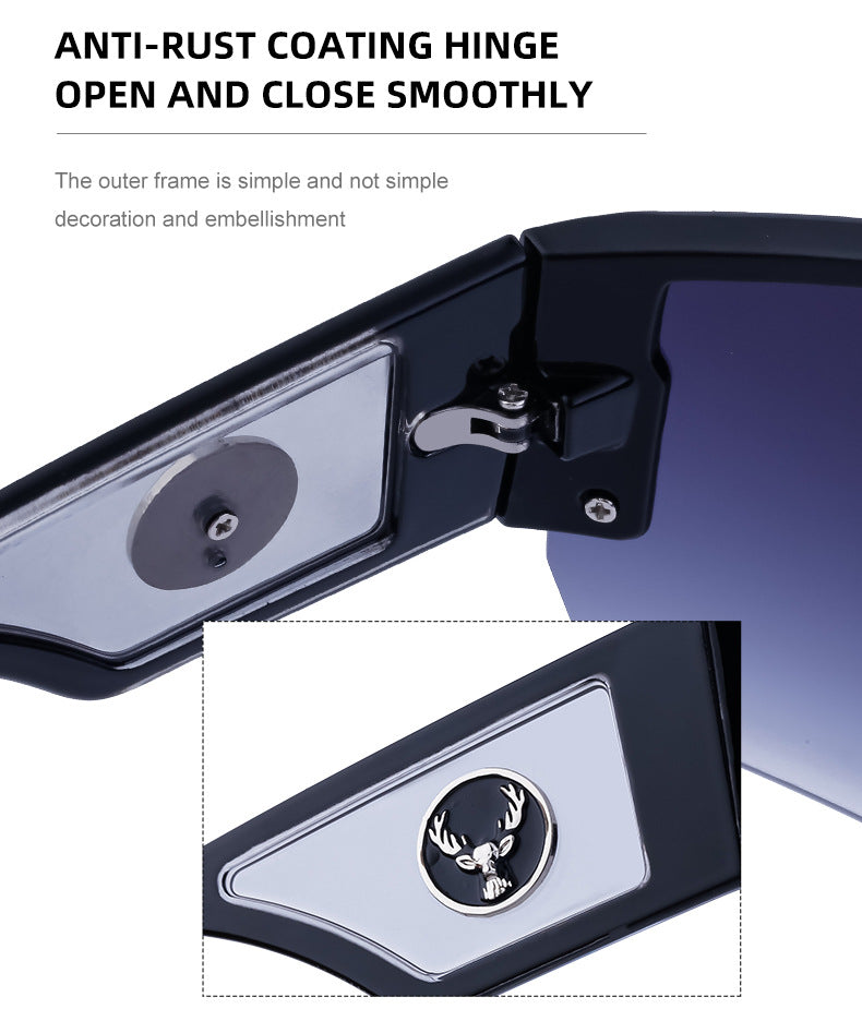 Y2K Millennium Integrated Cycling Sports Sunglasses for Women, European and American Style, Large Frame, Windproof, Half Frame Sunglasses