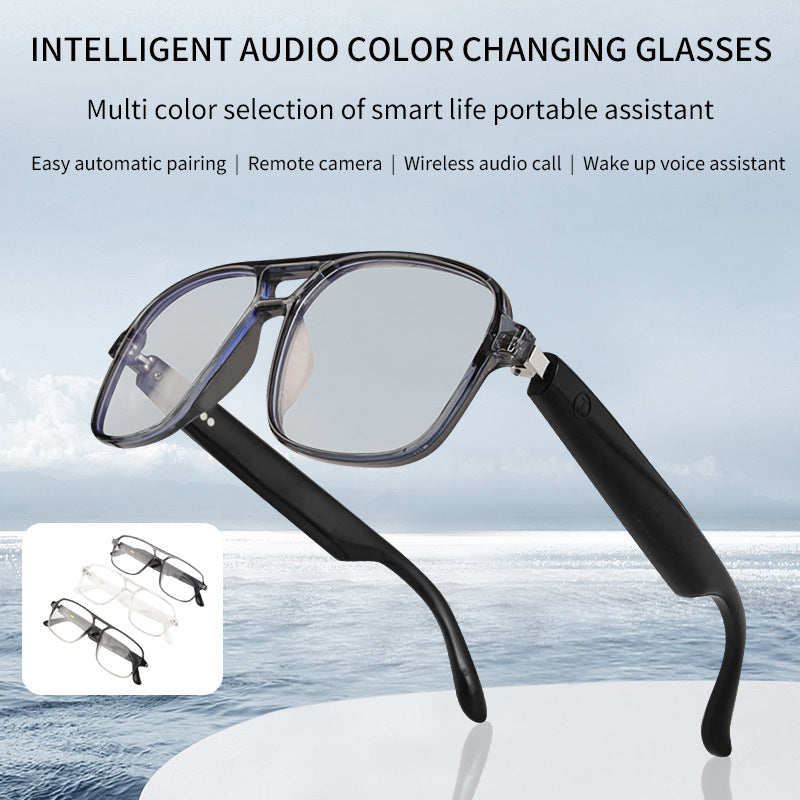 【Power Factory】Smart Glasses Bluetooth Glasses Double Beam Color Changing Lenses Listening to Music and Calling UV Protection