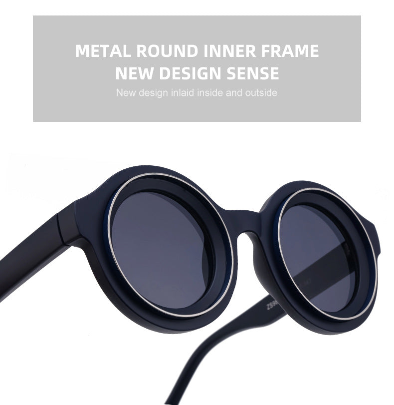 Sunglasses European and American Fashion Round Frame Sunglasses Men's High-end Sunglasses Men's Wholesale sunglasses