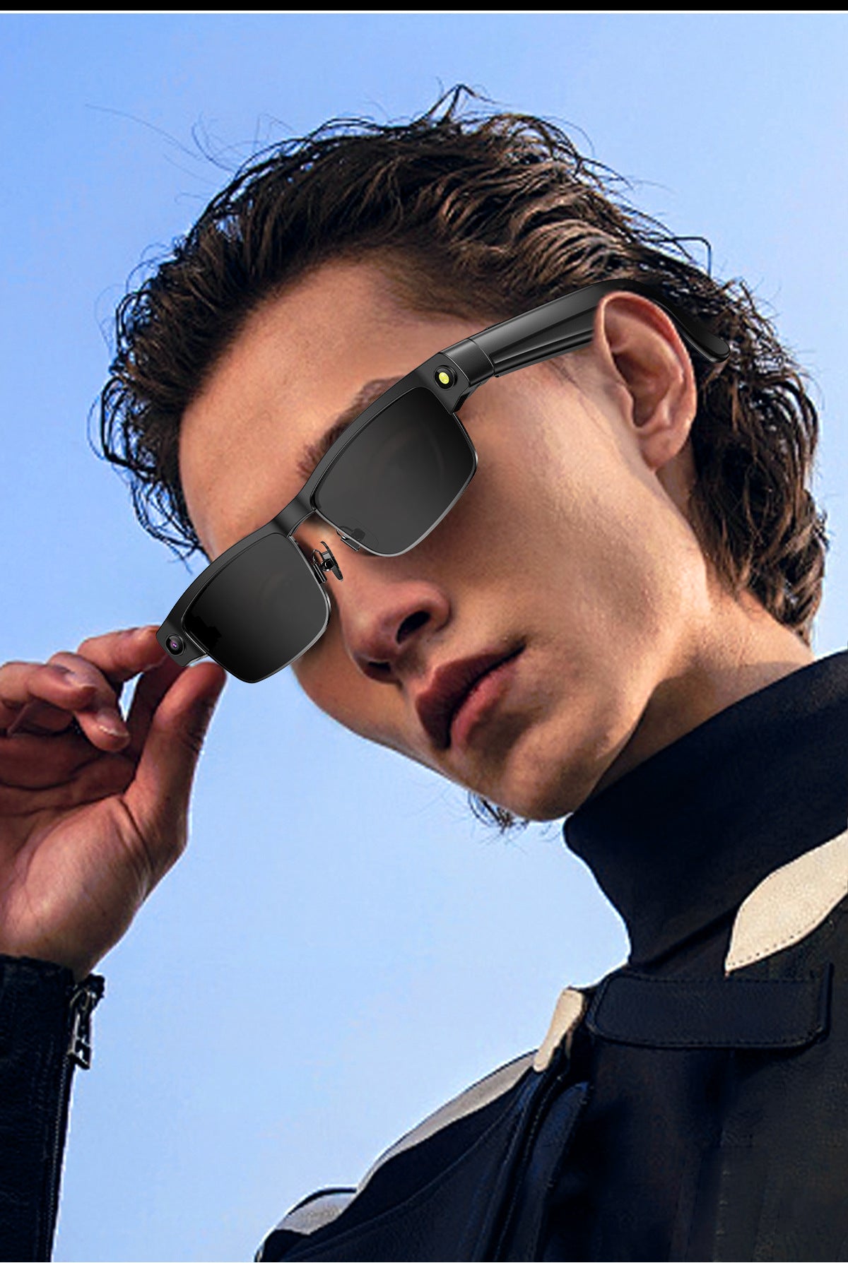 L802Smart Glasses800100 Megapixel Camera with Image Stabilization1200P Video Recording Half Frame Color Changing Sunglasses Translation