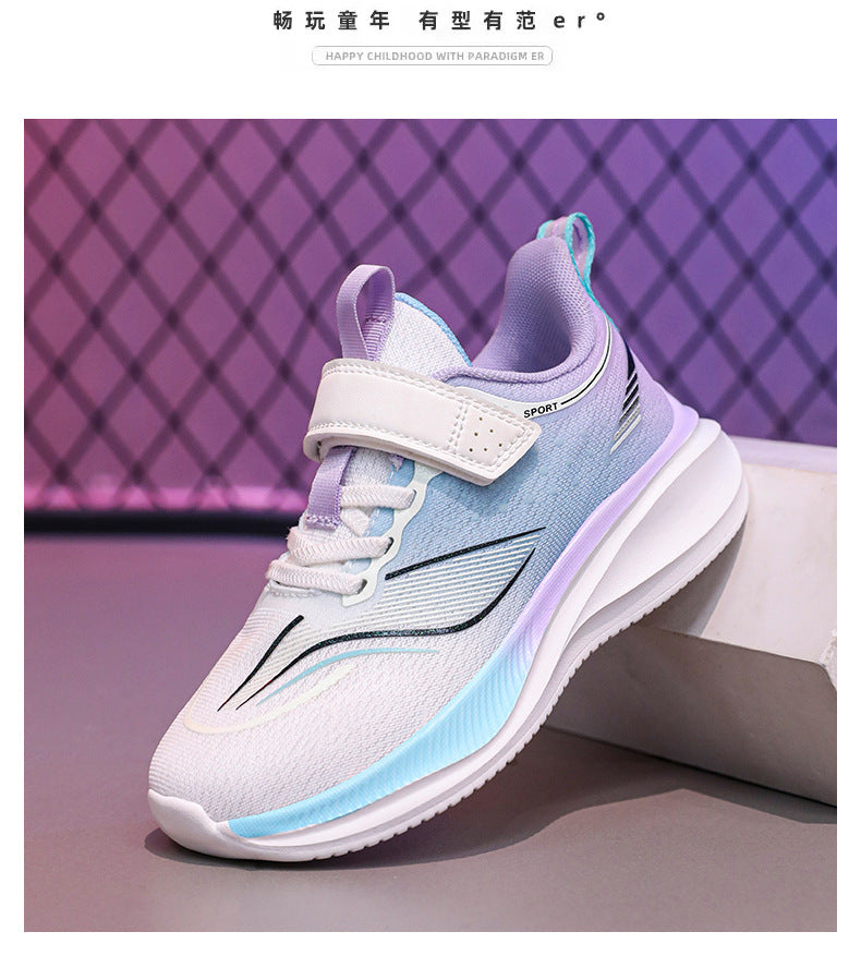 Children's Ultra-light Shock-absorbing Anti-slip Running Shoes Spring and Summer Medium and Large Children's Mesh Breathable Sports Shoes Children's Shoes Breathable Shock-absorbing