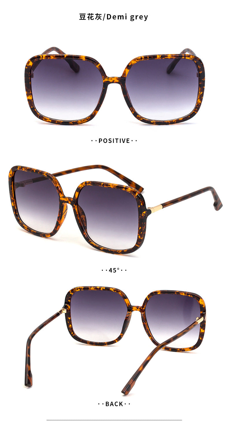 Fashion Large Frame Sunglasses for Women Trendy Zhang Ruonan Same Style Fashion Square Frame Sunglasses for Women Trendy Glasses Wholesale