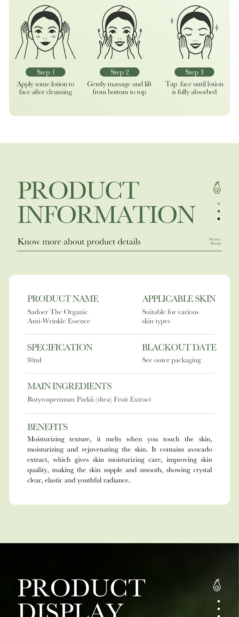 Full English Avocado Skincare Set SADOER Cleansing, moisturizing and moisturizing six-piece set  foreign trade wholesale