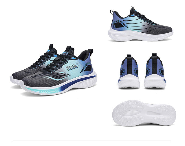 2025New mesh breathable men's casual running shoes ultra-light thick-soled non-slip trendy fashion sneakers