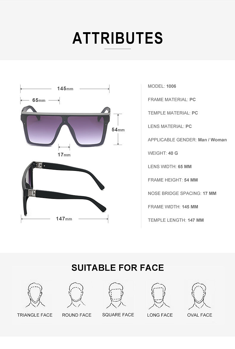 2025New Fashion Sunglasses for Women, Internet Celebrity Style, Large Square Frame Sunglasses for Men, Trendy sunglasses