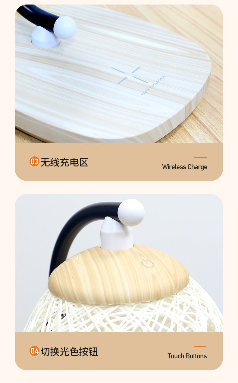 Customized Night Light Multi-Functional Wireless Charging Desk Lamp Desktop Atmosphere Light Eye Protection Desk Lamp Office Business Gift Lamp