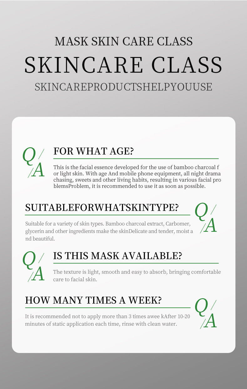 Bamboo Charcoal Face Mask Sheet Pack25g SADOER Skin rejuvenation moisturizing hydrating face mask cross-border wholesale