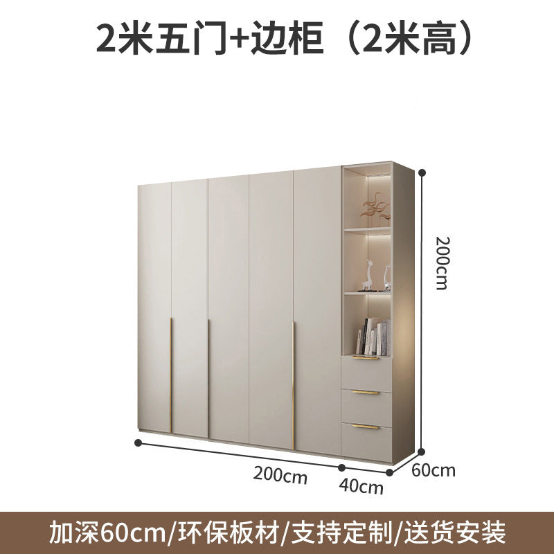 Wardrobe Solid Wood Hanging Area Multi-Bedroom Home Eco-Board Children's Room Corner Computer Desk Desk Cabinet Integrated Wardrobe