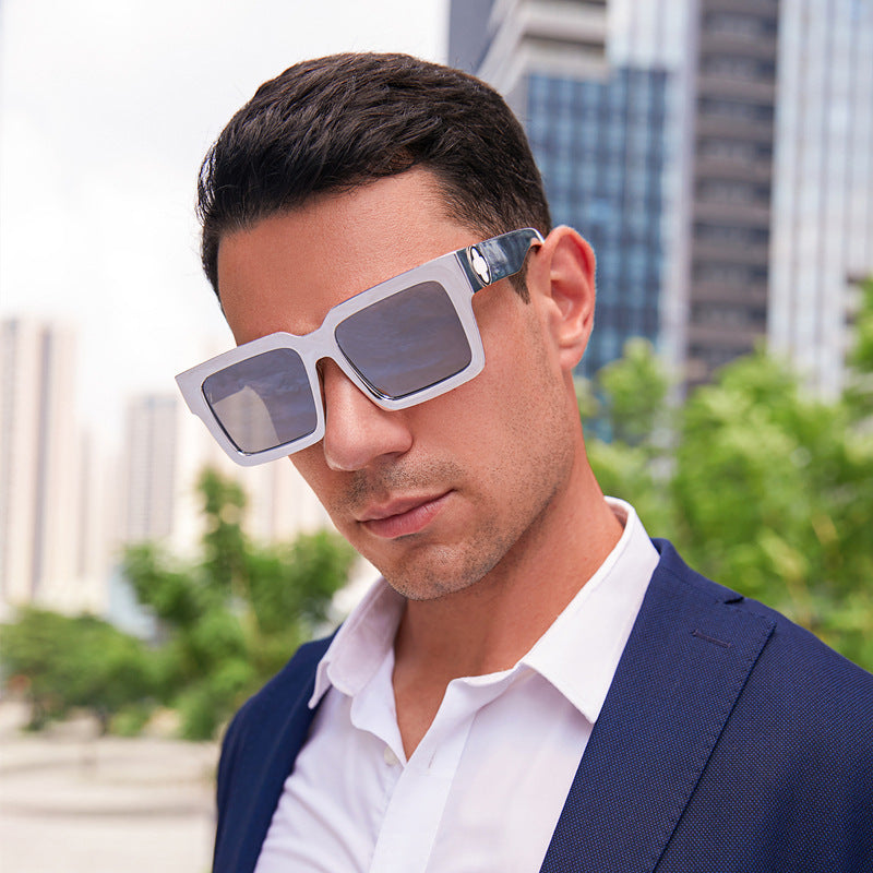 20252024 New Rich Man Sunglasses Men Trendy High-end Square Frame Sunglasses Men Glasses sunglass