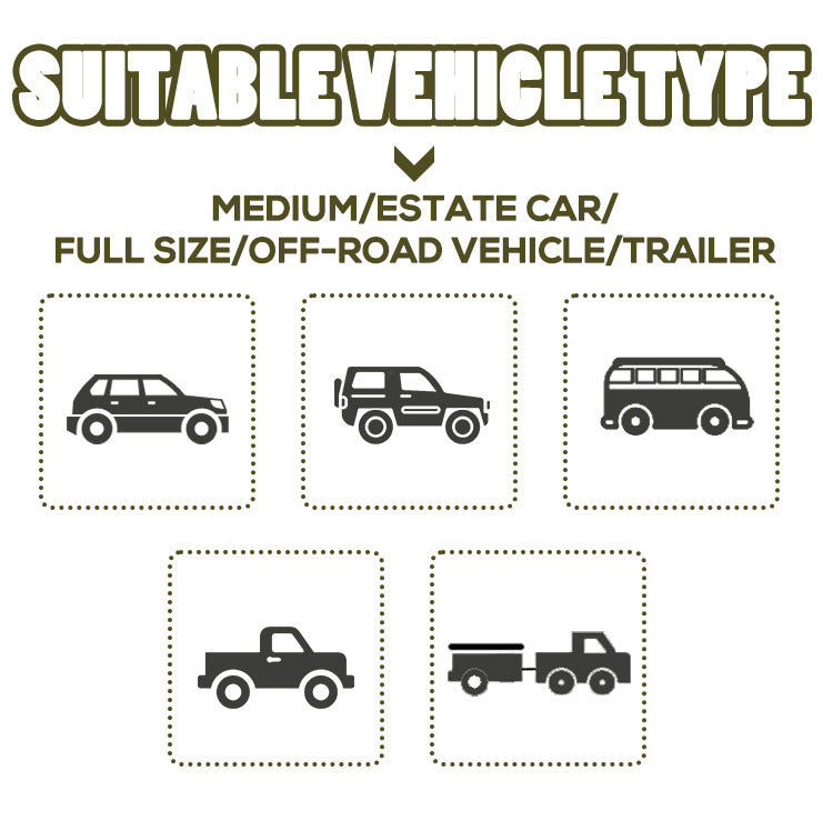 360Boneless Fan-Shaped Car Side Tent Camping Extra Large Car Side Tent Outdoor Road Trip Car-Mounted Canopy Tent