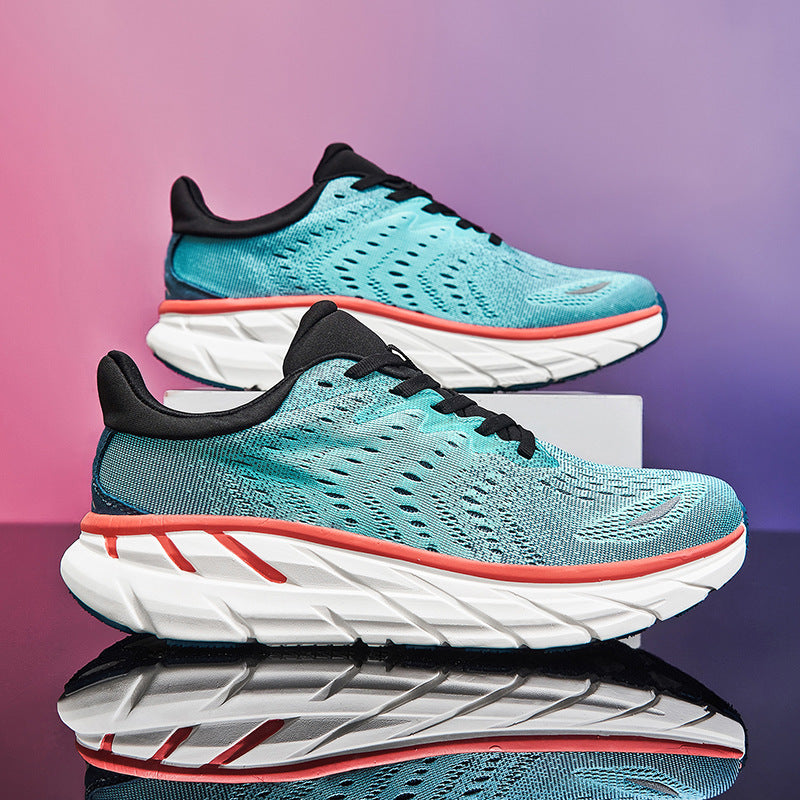 HK Jacquard Mesh Breathable Outdoor Casual Shoes Men's Anti-Slip Soft Sole Lightweight Sports Running Shoes