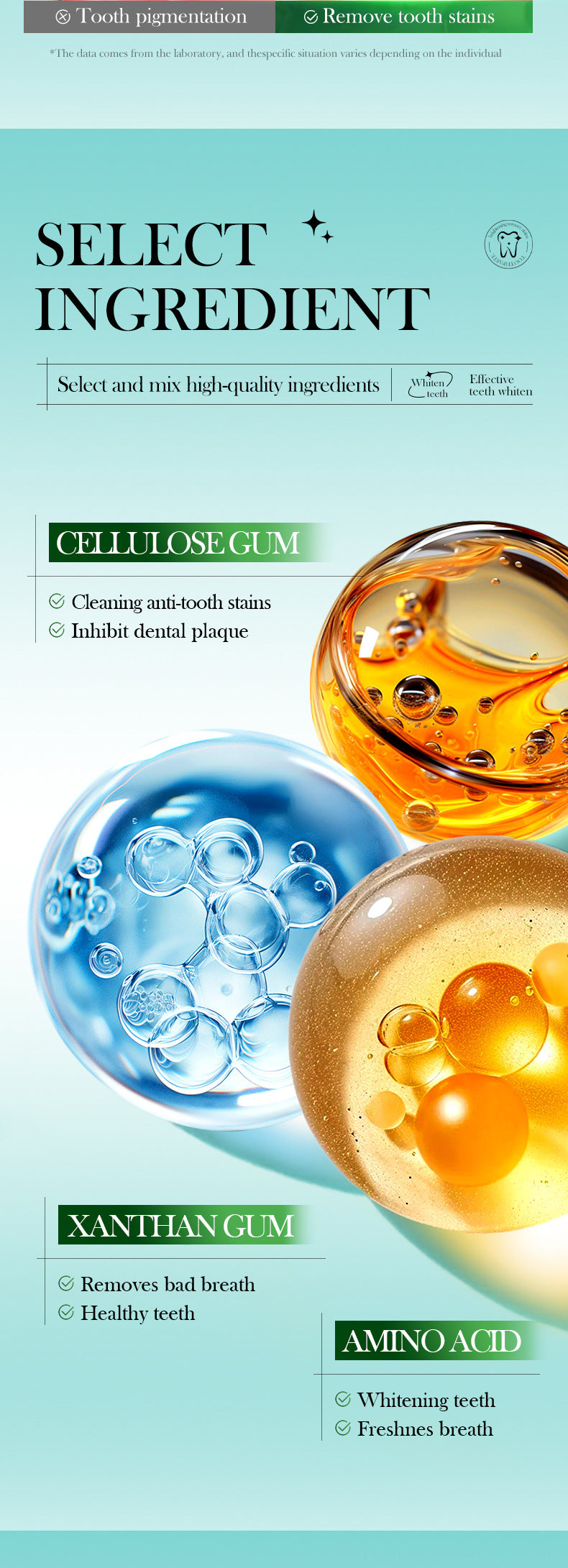 Amino Acid Cleansing Tooth Stains and Bad Breath Toothpaste SADOER Toothpaste Cross-Border Wholesale