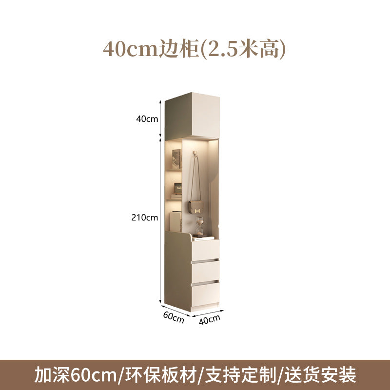 2025New Cream Style Wardrobe for Home Bedroom, Segmented Simple Modern Storage Cabinet, Large Coat Closet