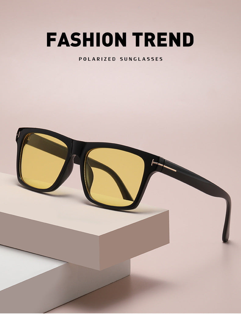 European and American Fashion T Word box sun protection sunglasses for women with a high-end feel ins Korean style sunglasses for men wholesale