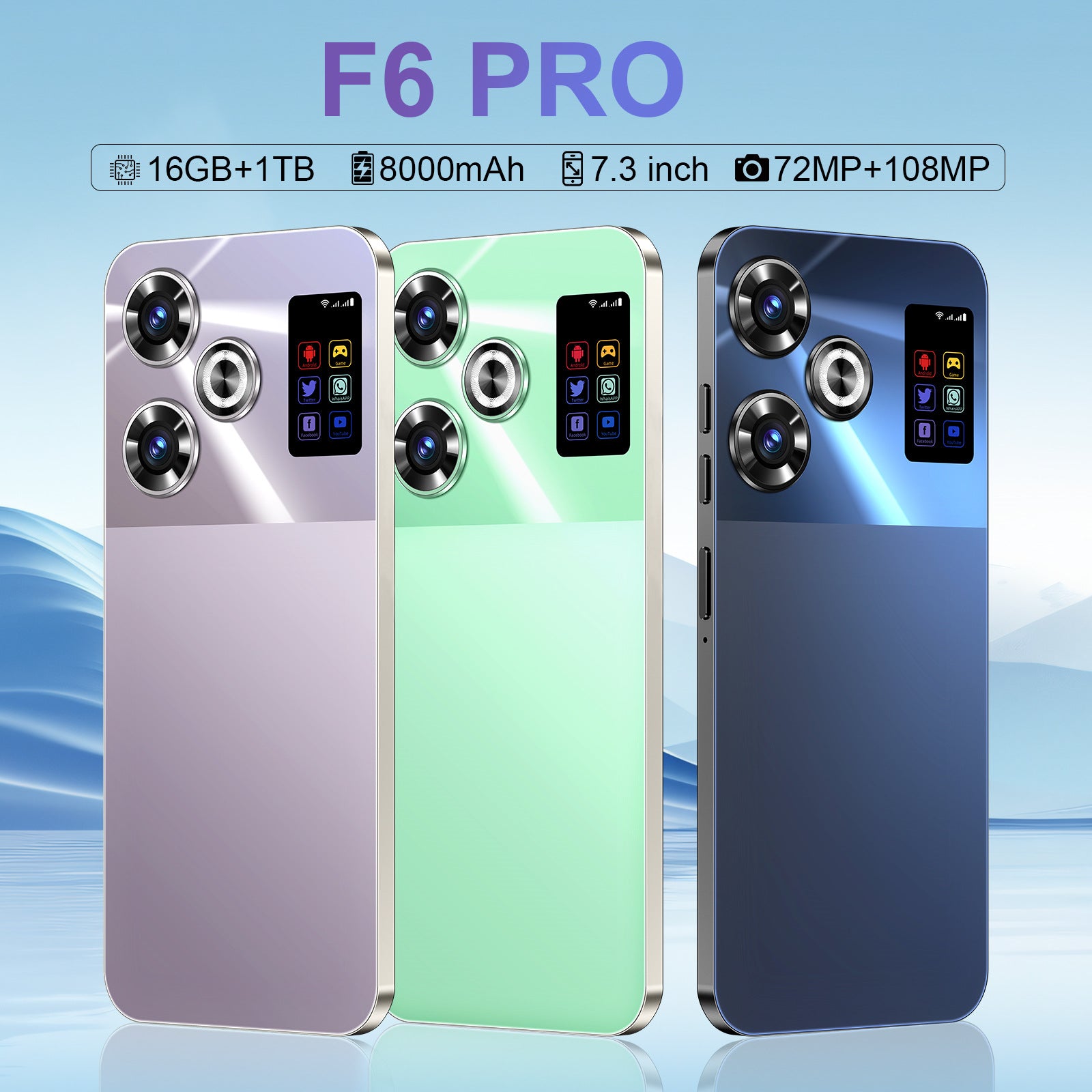 2025New Product F6 PRO Mobile Phone16+1T Smart All-in-One Machine Source Factory Available