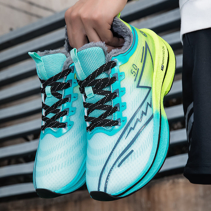 Red Rabbit8PRO Fleece-Lined Warm Running Shoes Outdoor Sports Casual Lightning Men and Women Real Explosive Carbon Plate Anti-Slip Running Shoes