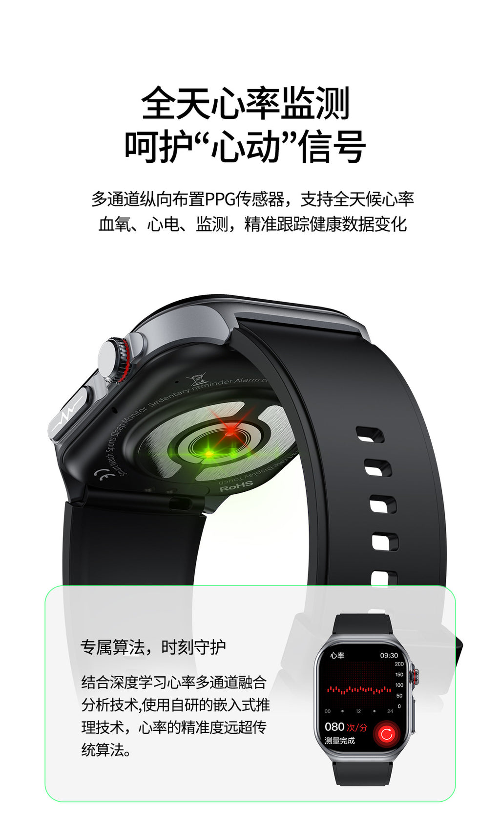 et585Smart Watch Blood Sugar Micro Physiotherapy Mood Fatigue Health Detection Bluetooth Call Smart Watch