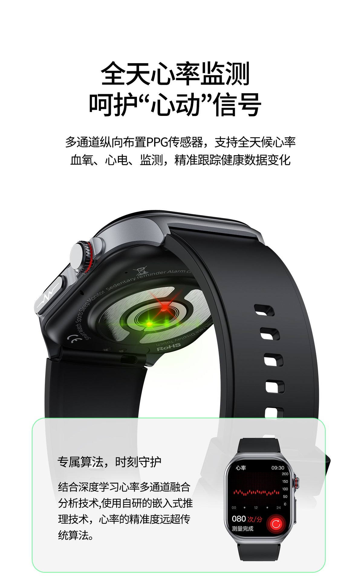 et585Smart Watch Blood Sugar Micro Physiotherapy Mood Fatigue Health Detection Bluetooth Call Smart Watch