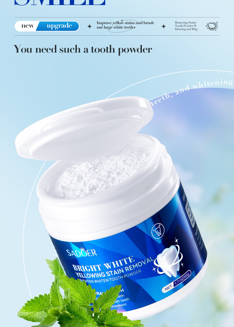 All English Tooth Powder50g SADOER Clean Tooth Stains, Care for Gums, Freshen Oral Care,  Foreign Trade Wholesale