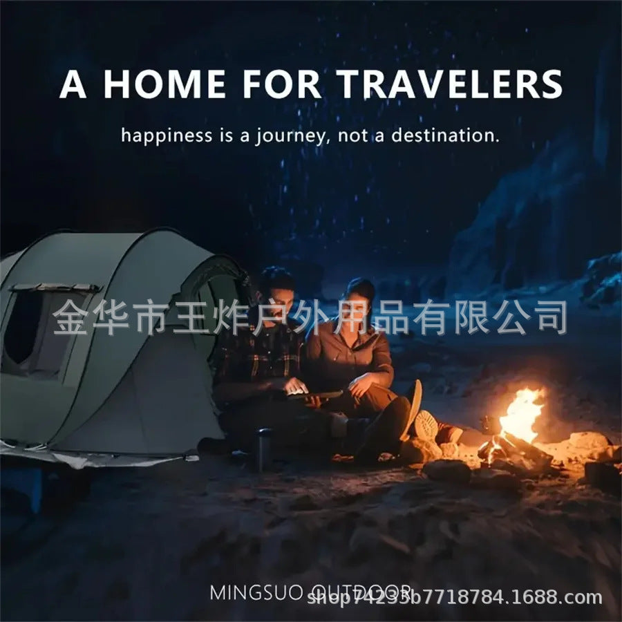 Outdoor Fully Automatic Camping Tent Sun Protection Portable Hand Throw Beach Tent5-8Military Green Boat-Shaped Tent