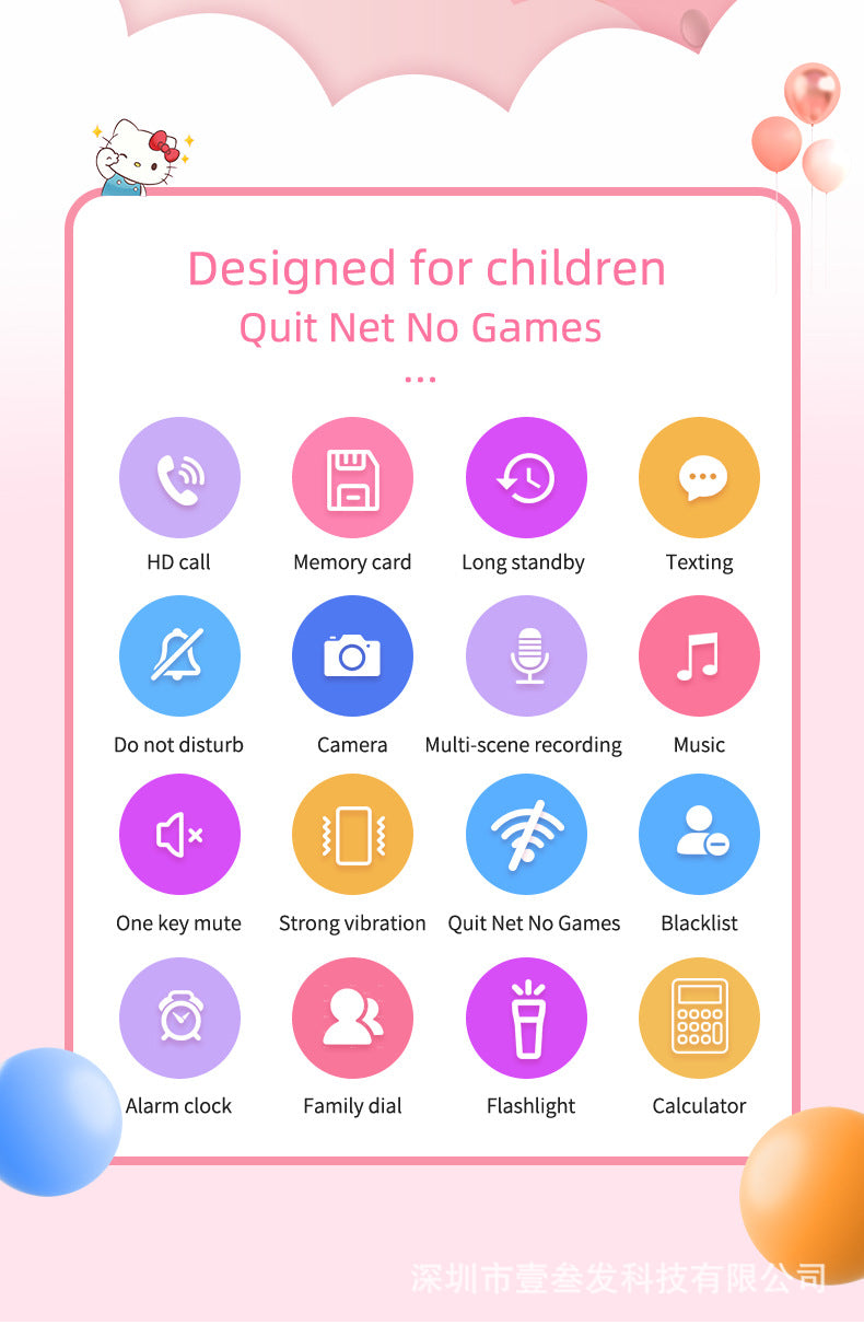 i168Mini Button Straight New Model Mini Hellokitty Small Phone Hot Sale Cartoon Cute