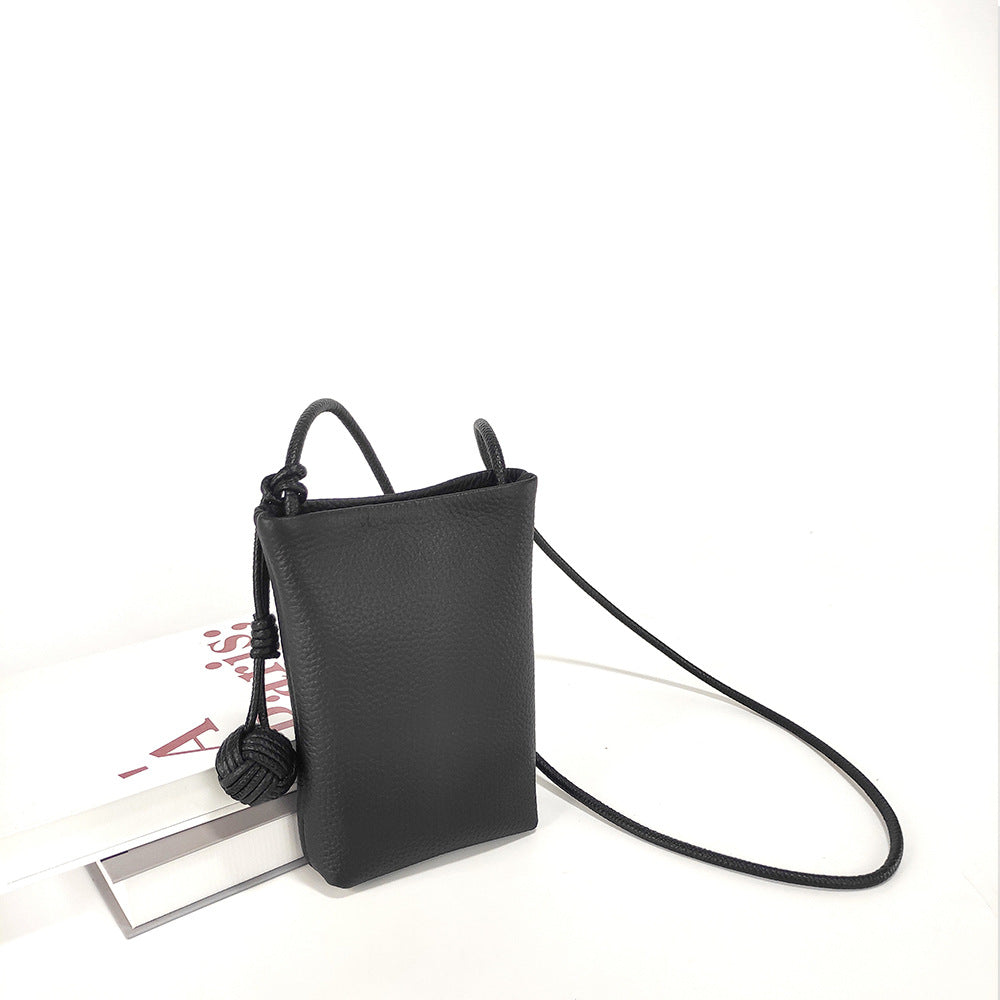 Mini Genuine Leather Phone Bag for Women togo Top Grain Leather Small Square Bag2025New Fashion Simple Versatile Crossbody Bag