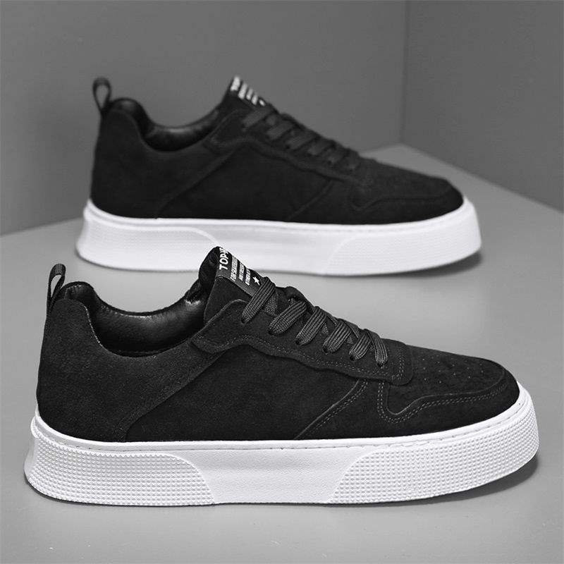 Men's Work Shoes Autumn Breathable Thin Full Black Casual Canvas Sneakers Youth Non-Slip Chef Office Trendy Shoes
