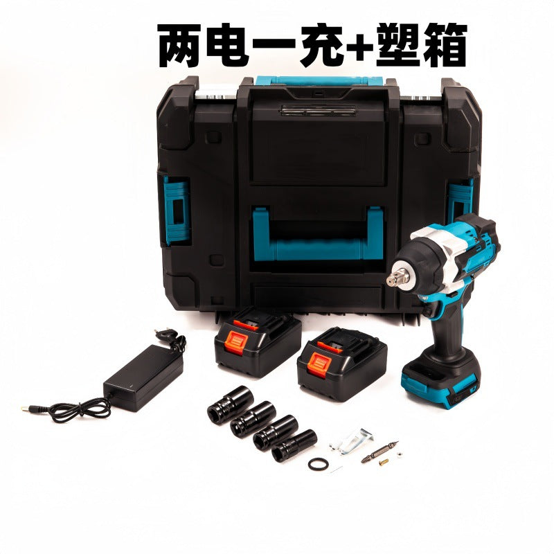 Cross-Border Foreign Trade Cordless Lithium Battery Wrench Brushless Strong Torque Screwdriver Auto Repair Air Gun Mechanic Repair Electric Wrench