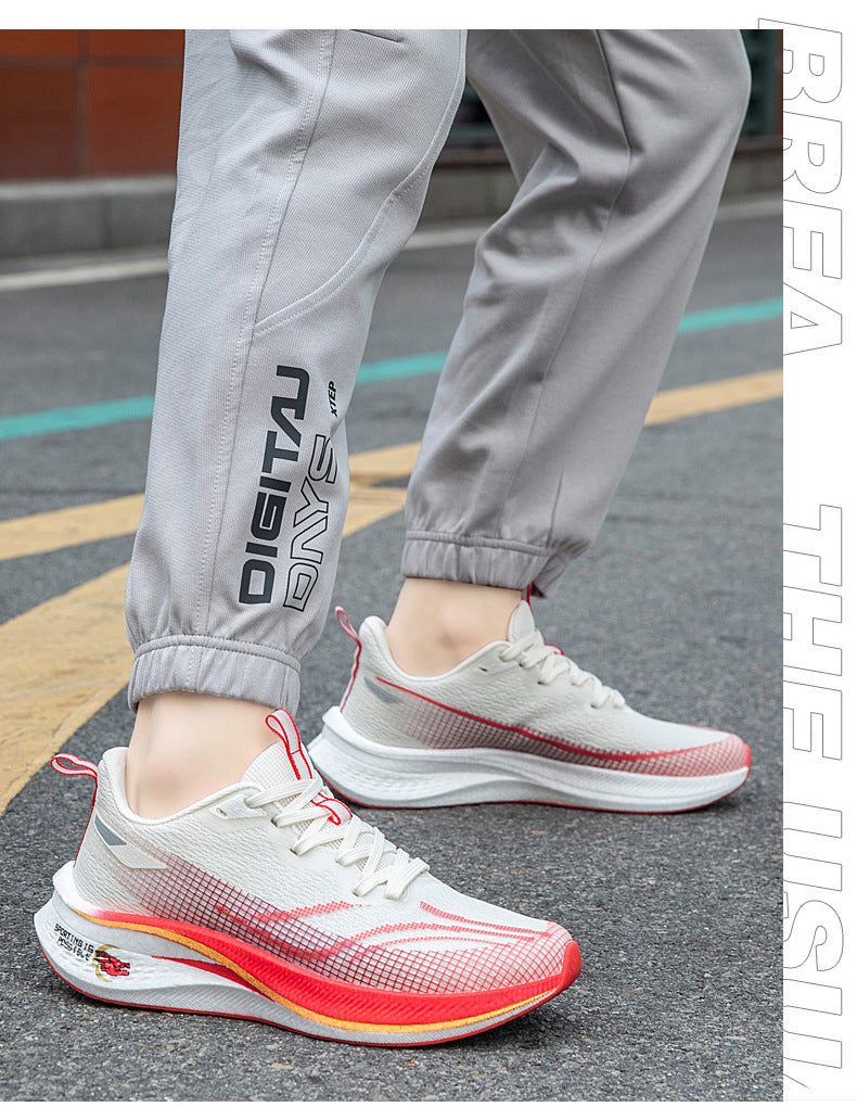 Red Rabbit7pro Breathable Mesh Popcorn Carbon Plate Running Shoes Men and Women Students Sports Sneakers Casual Jogging Shoes