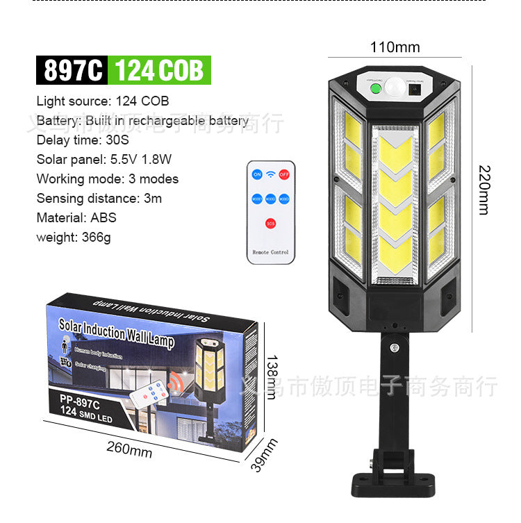 Step into the New Solar Light Outdoor Motion Sensor Light Waterproof Garden Light with Remote Control Garage Light LED Street Lamp